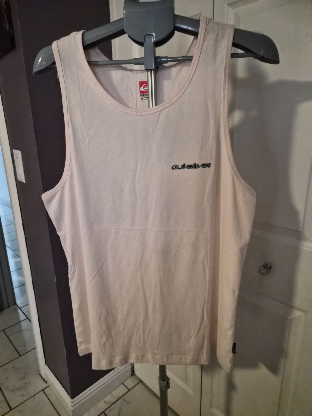Quiksilver Men’s Pale Pink Logo Tank Top